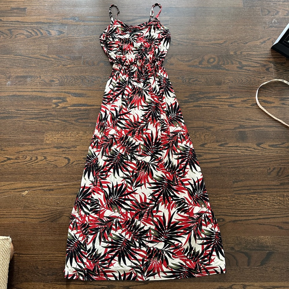 Palm Print Maxi Dress